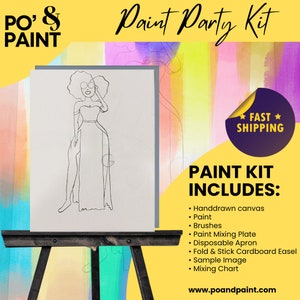 Queenin&#39;/Paint Kit/Social Distancing Adult Sip and Paint/Bulk or Single/Classy Lady Birthday Idea