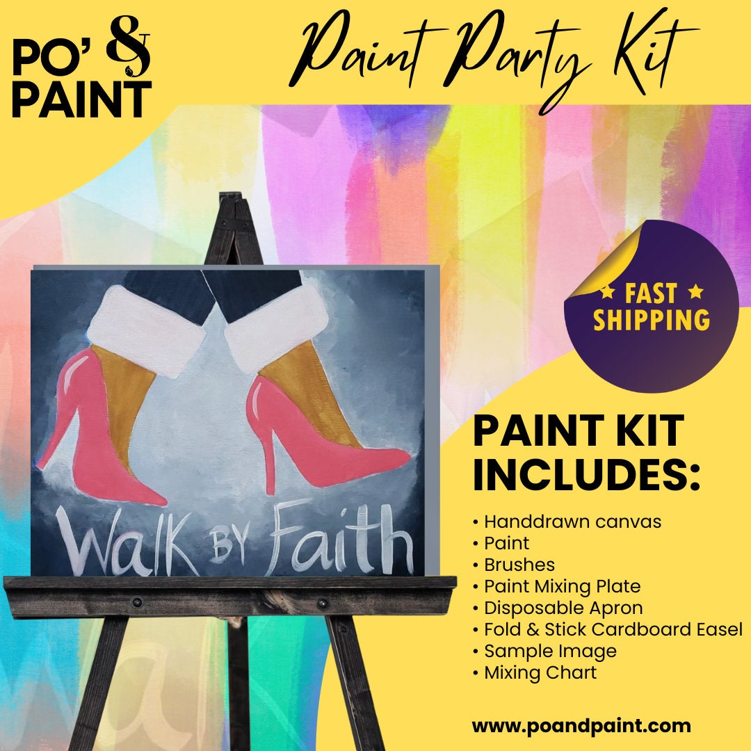 VOCHIC Couples Paint Party Kits Pre Drawn Canvas for Adults Paint and Sip  Date Night Games for Couples Painting kit 8x10 Date Nighet Girl Boy