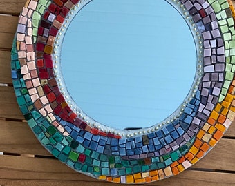 Whirling Smalti Mosaic Wall Mirror