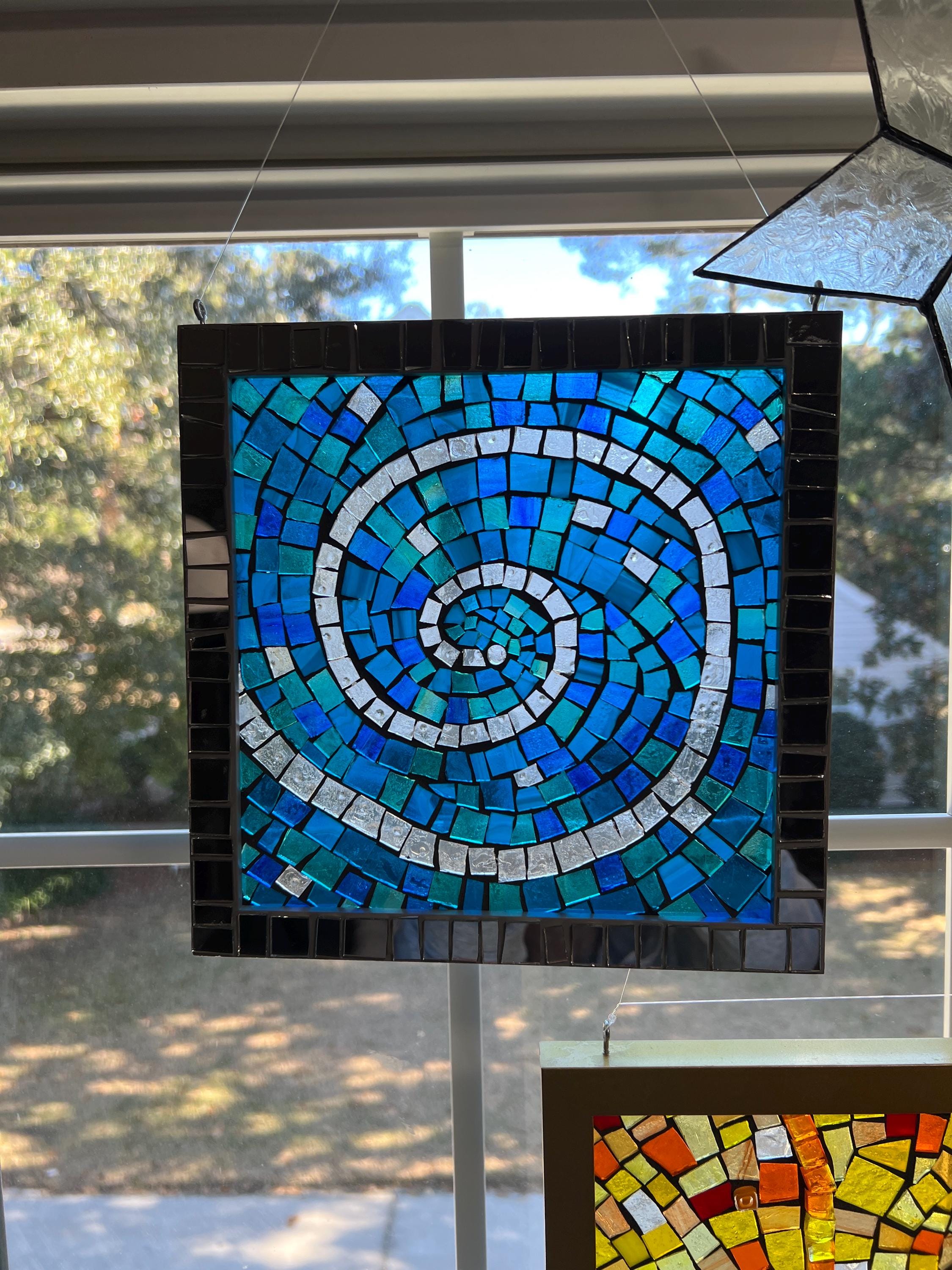 Blue Spiral Glass-on-glass Mosaic - Etsy