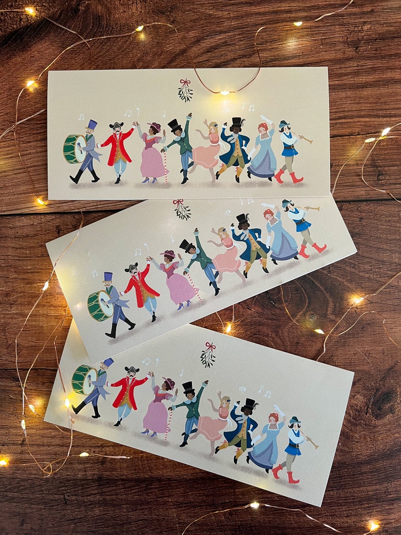 Lords-a-leaping, Ladies Dancing Card - Etsy