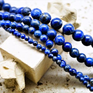 Perles lapis Lazuli naturel d'Afghanistan Grade A 4 à 10mm
