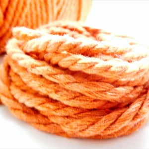 5 Meter Coupon dickes "Baker's Twine"-Seil, orange, 3 Stränge, 4 mm