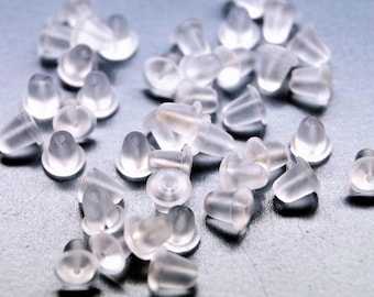 100 Silicon earring stoppers safety back 3 mm