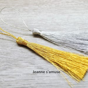 Nappe con frange di seta oro o argento, 13 cm
