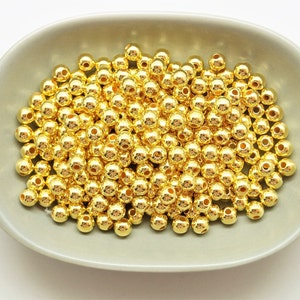 Perles acryliques dorées et argentées 4/6/8/10/12 mm image 5