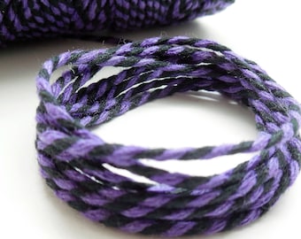 Lot de 10 mètres de ficelle "Baker twine", violet, noir, 2 mm