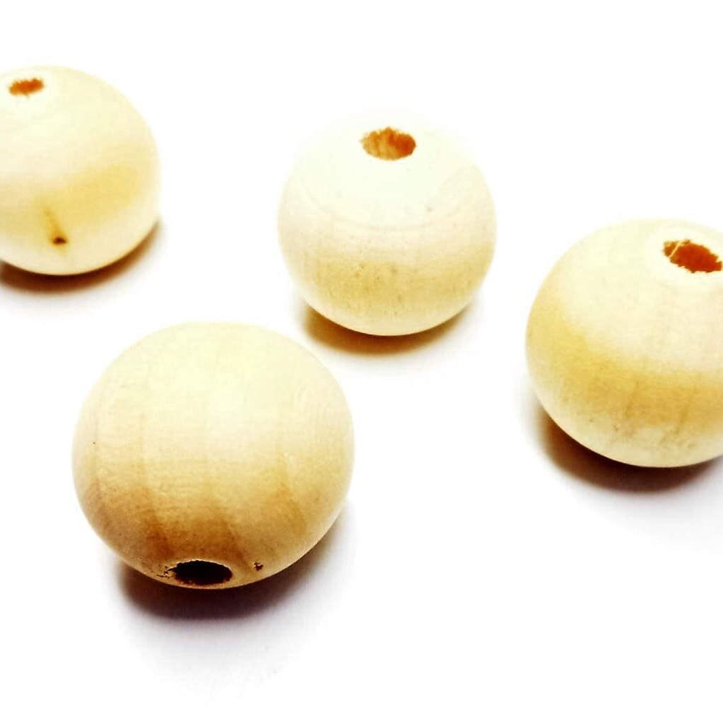 Cuentas De Madera Natural, 100 Cuentas Espaciadoras Redondas Sueltas De