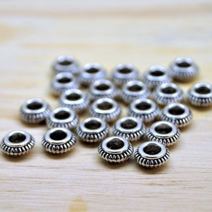 Perles intercalaires rondes plates en métal 73 mm image 8