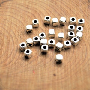 Silver cube beads 33 mm image 6