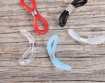 Rubber glasses rope connectors set of 10, 20 * 6 mm