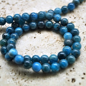 Perles Apatite bleu 6/8/10 mm Perles 6 Mm