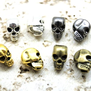 Skull beads metal 4/8&#39;&#39; x 3/8&#39;&#39;