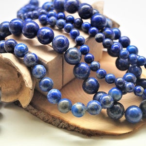 Perles lapis lazuli naturelles 4/6/8/10 mm image 1
