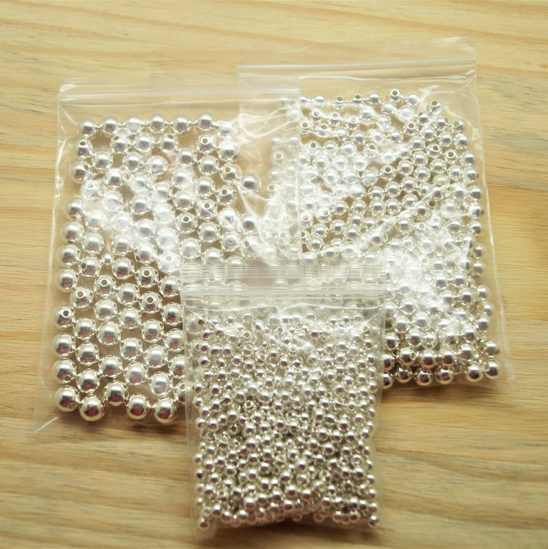 Perles acryliques dorées et argentées 4/6/8/10/12 mm image 7