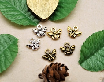 Pendentifs abeilles métal 10*11 mm par lot de 10