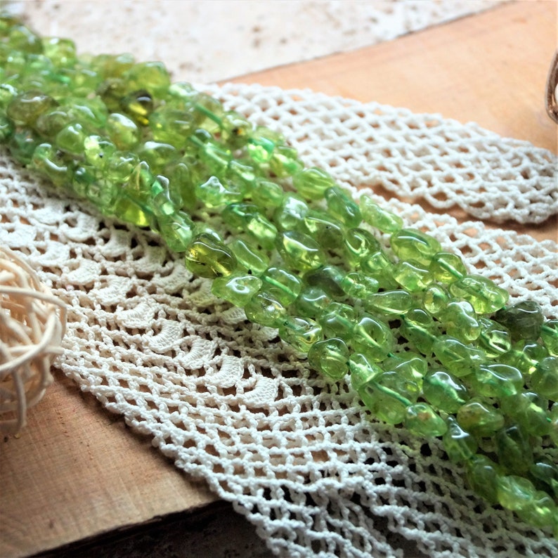 Natural Peridot beads 68 mm 1 Brin / 55 Perles