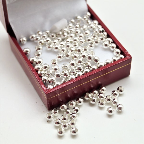 Spacer beads silver 2/3/4/5 mm