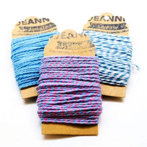 Fio de algodão para padeiro, azul celeste, azul celeste-branco, azul celeste-rosa 3x10 m