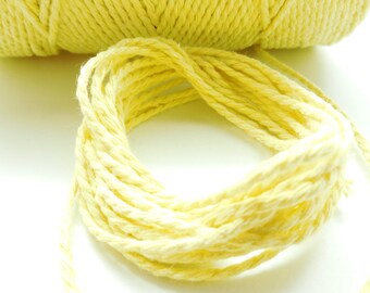 Coupon de 10 mètres de ficelle "Baker twine", jaune pâle unie, 2 mm