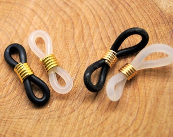 Rubber glasses rope connectors set of 10, 20 * 6 mm