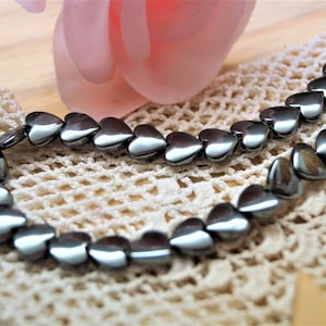 Hematite beads hearts 9*8 mm black