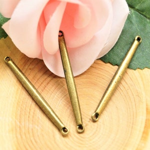 Connettori per gioielli in bronzo a bastoncino 40*3 mm
