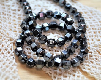Hematite beads cub 6*6 mm black