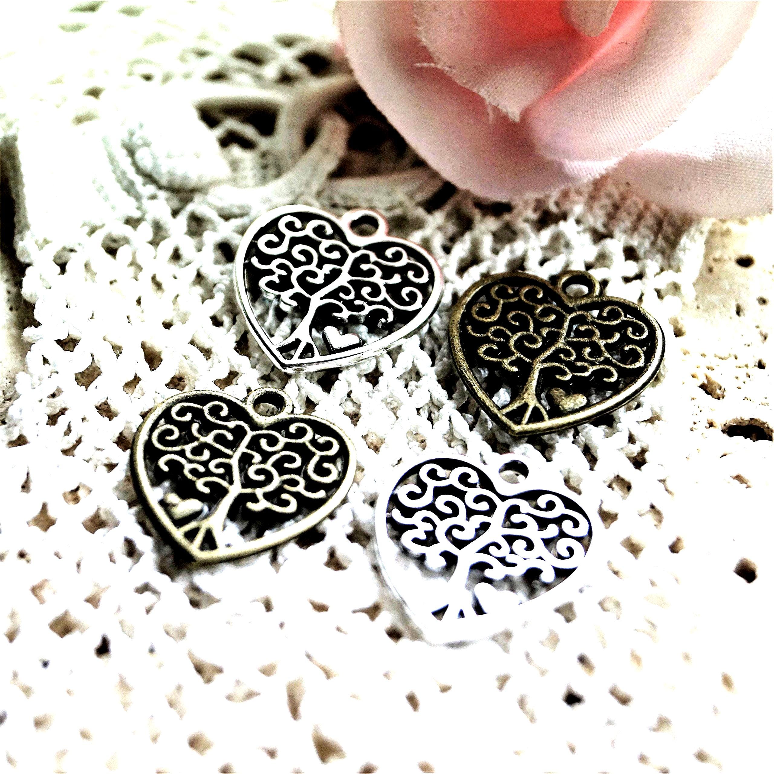 金属製生命の樹ハートチャーム 18×17mm - Etsy 日本