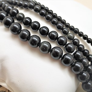 Perles obsidienne 4/6/8/10 mm image 1