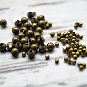 Perles rondes bronze 2/3/4 mm image 1