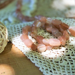 Natural sunstone beads 68 mm image 1