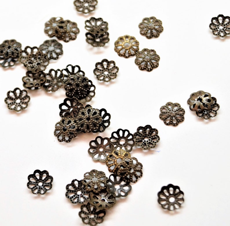 Calottes 9 mm pour perles forme fleur par lot de 100, 4 couleurs image 7
