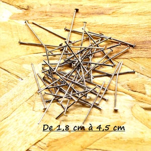 100 matte zilveren platte stengels, 1,8 cm tot 4,5 cm lang