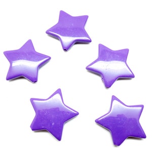 10 star beads acrylic shiny pruple 27.5 * 5 mm
