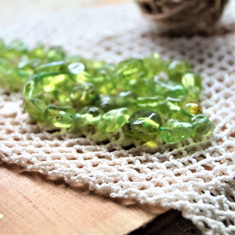 Natural Peridot beads 68 mm 10 Perles