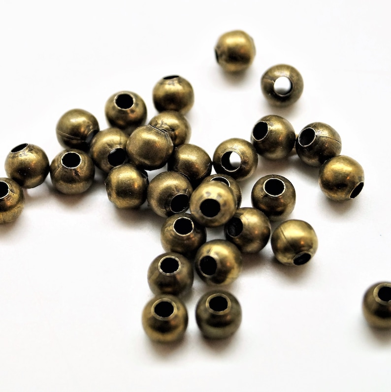 Perles rondes bronze 2/3/4 mm Perles 3 Mm