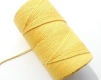 Coupon de 10 mètres de ficelle "Baker twine", jaune unie, 2 mm