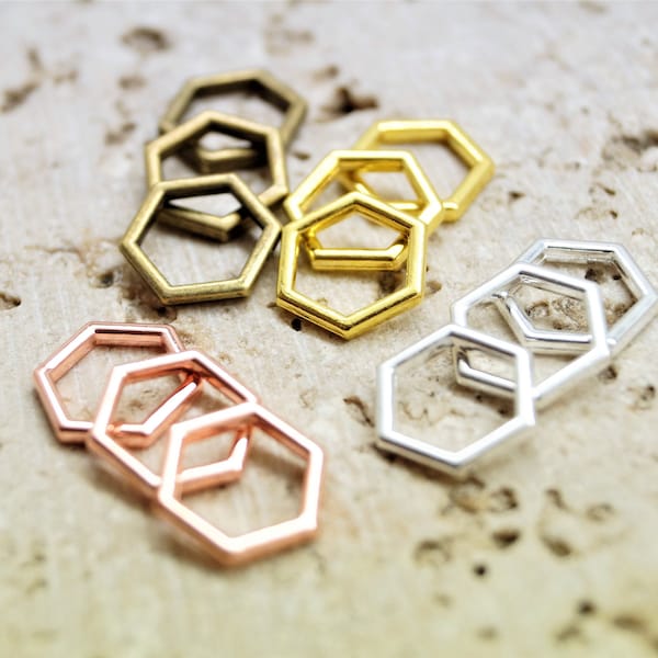 Connectors charms gold honeycomb 11 * 10 mm