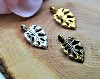 Leaf charms metal 20*12 mm