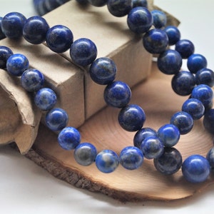 Perles lapis lazuli naturelles 4/6/8/10 mm image 3