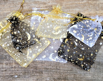 10 star organza bags 7*9 and 12*9 cm