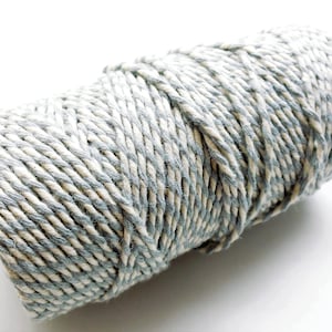 Cupom de 10 metros de barbante &quot;Baker&quot;, cinza claro e branco, 2 mm