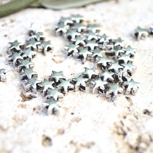 Star beads silver 6 mm