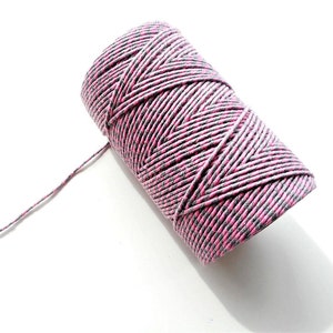 Pacote com 10 metros de barbante &quot;Baker&quot;, rosa e cinza, 2 mm