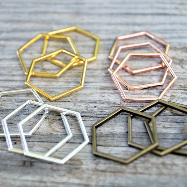 Connecteurs bijoux 23*20 mm hexagone alvéole d'abeille