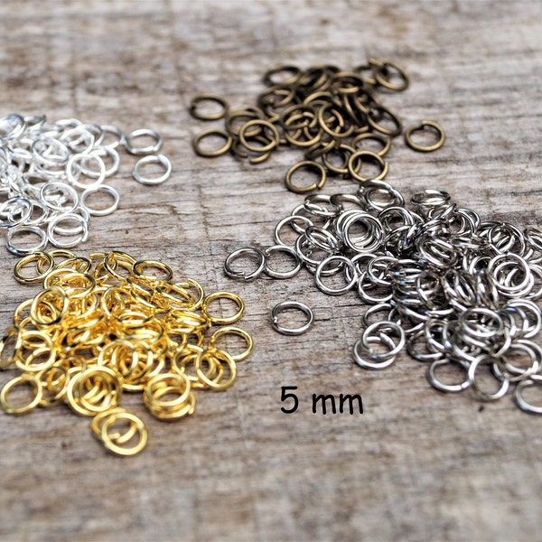 Rings open metal 5 mm