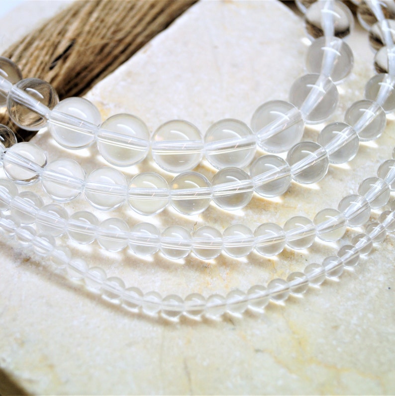 Crystal beads white 4/6/8 mm image 9