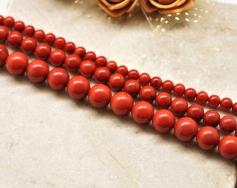 Coral beads red orange 4/6/8 mm