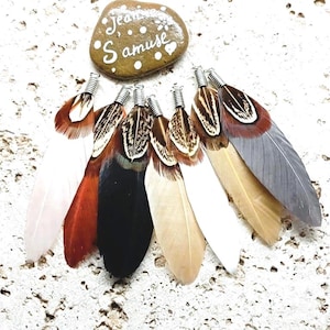 Feathers pendants with silver tips 70 mm